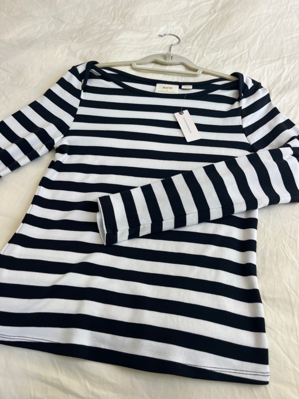 Maeve by Anthropologie NWT Navy and White Striped Boatneck Top